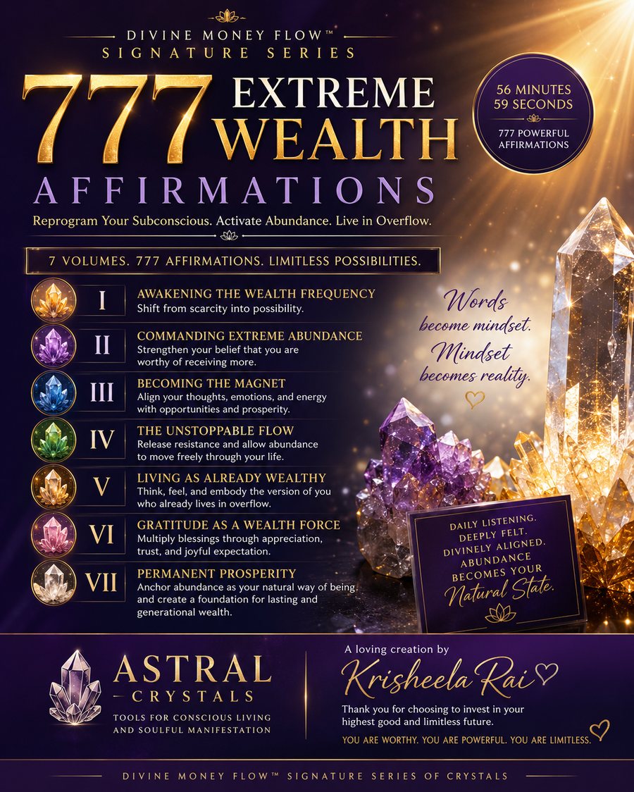 777 Extreme Wealth Affirmations — guided audio by Krisheela Rai