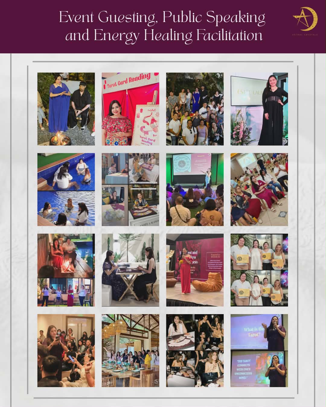 Event Guesting, Public Speaking and Energy Healing Facilitation